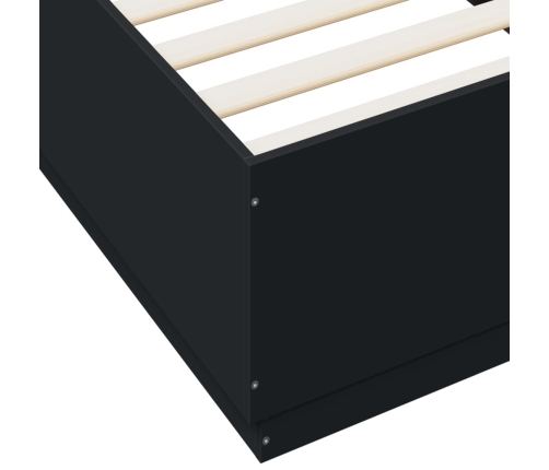 Estructura de cama madera de ingeniería negra 100x200 cm