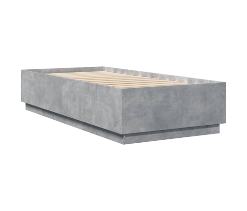 Estructura de cama madera de ingeniería gris hormigón 100x200cm