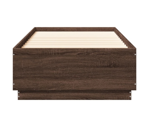 Estructura de cama madera de ingeniería roble marrón 90x200 cm