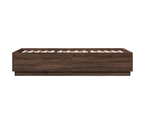 Estructura de cama madera de ingeniería roble marrón 90x200 cm
