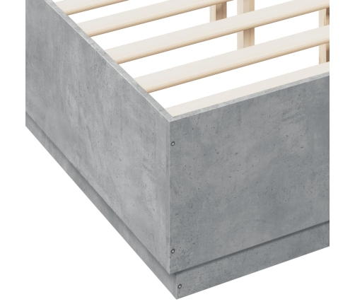 Estructura de cama madera de ingeniería gris hormigón 140x190cm