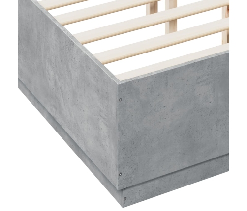 Estructura de cama madera de ingeniería gris hormigón 135x190cm