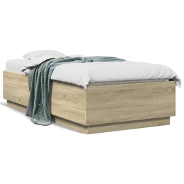 Estructura de cama madera de ingeniería roble Sonoma 75x190 cm
