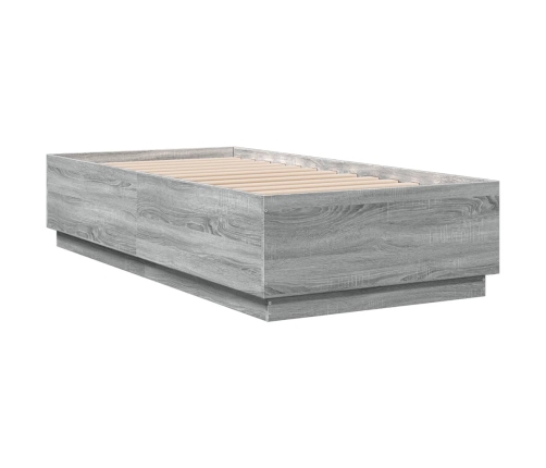 Estructura de cama madera de ingeniería gris Sonoma 75x190 cm