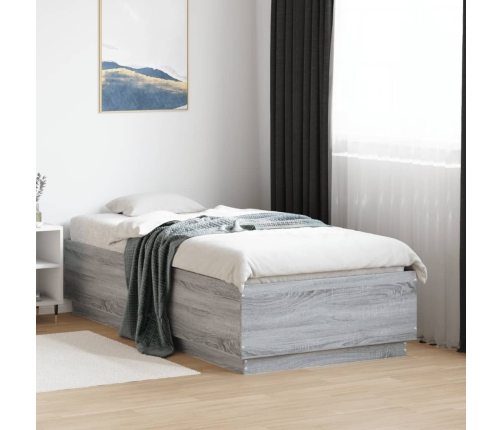 Estructura de cama madera de ingeniería gris Sonoma 75x190 cm