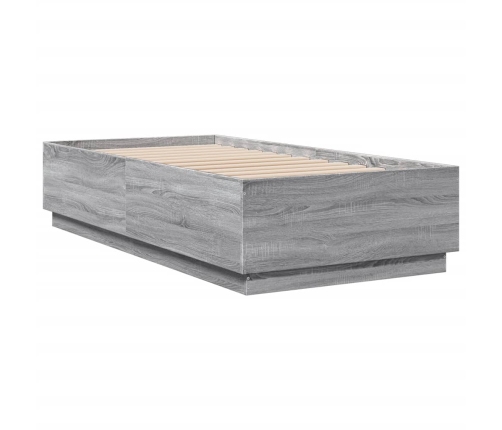 Estructura de cama madera de ingeniería gris Sonoma 75x190 cm