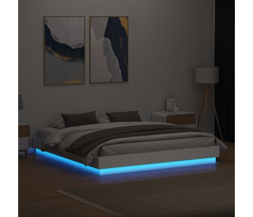 Estructura de cama con luces LED blanco 200x200 cm