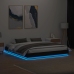 Estructura de cama con luces LED negro 200x200 cm