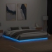 Estructura de cama con luces LED gris Sonoma 200x200 cm