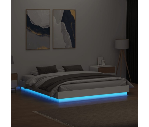 Estructura de cama con luces LED blanco 180x200 cm