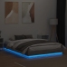 Estructura de cama con luces LED gris Sonoma 160x200 cm