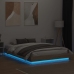 vidaXL Estructura de cama con luces LED roble Sonoma 140x200 cm