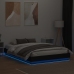 Estructura de cama con luces LED negro 120x200 cm