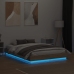 Estructura de cama con luces LED roble Sonoma 140x190 cm