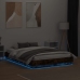 vidaXL Estructura de cama con luces LED roble ahumado 140x190 cm