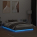 Estructura de cama con luces LED gris Sonoma 140x190 cm