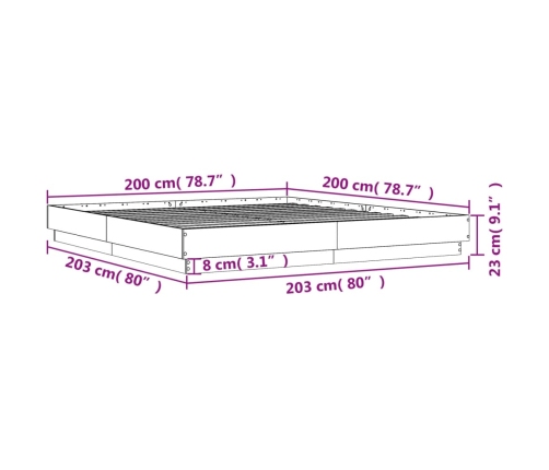 Estructura de cama madera de ingeniería blanca 200x200 cm