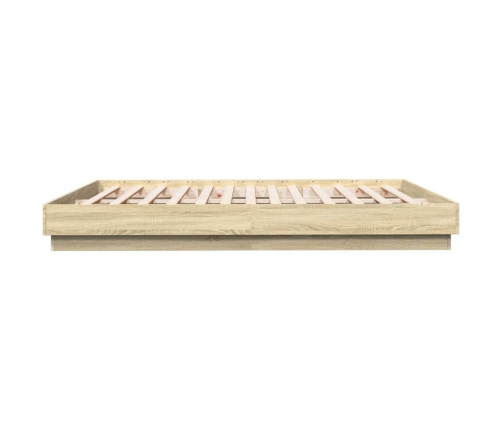 Estructura de cama madera de ingeniería roble Sonoma 200x200 cm
