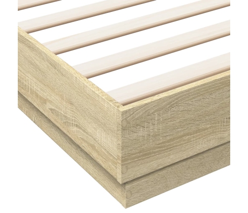 Estructura de cama madera de ingeniería roble Sonoma 200x200 cm