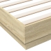 Estructura de cama madera de ingeniería roble Sonoma 200x200 cm
