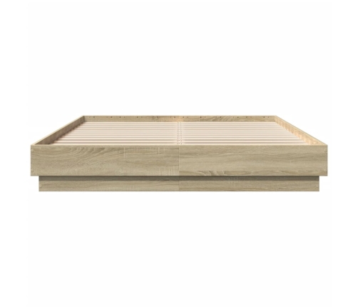 Estructura de cama madera de ingeniería roble Sonoma 150x200 cm