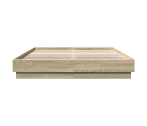 Estructura de cama madera de ingeniería roble Sonoma 140x200 cm