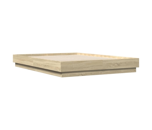 Estructura de cama madera de ingeniería roble Sonoma 140x200 cm