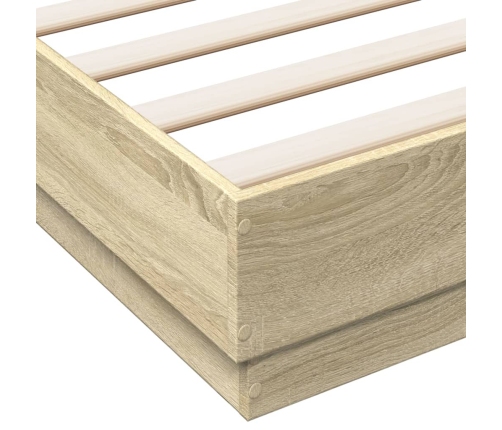 Estructura de cama madera de ingeniería roble Sonoma 140x200 cm