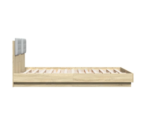 Cama con cabecero madera de ingeniería roble Sonoma 140x200 cm