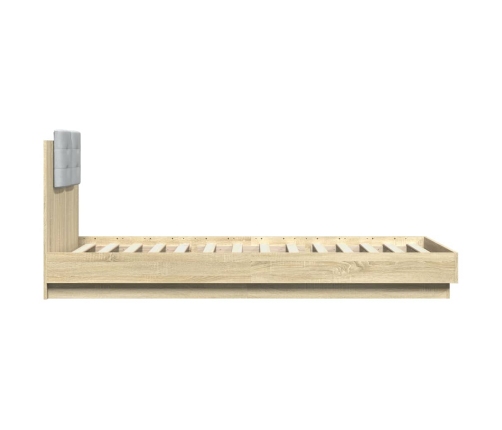 Cama con cabecero madera de ingeniería roble Sonoma 100x200 cm