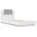 Estructura cama con cabecero madera ingeniería blanco 90x200 cm