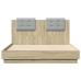 Cama con cabecero madera de ingeniería roble Sonoma 140x190 cm