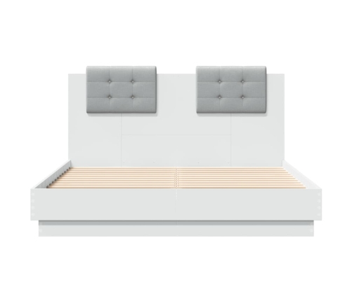 vidaXL Estructura cama con cabecero madera ingeniería blanco 135x190cm