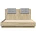 Cama con cabecero madera de ingeniería roble Sonoma 135x190 cm