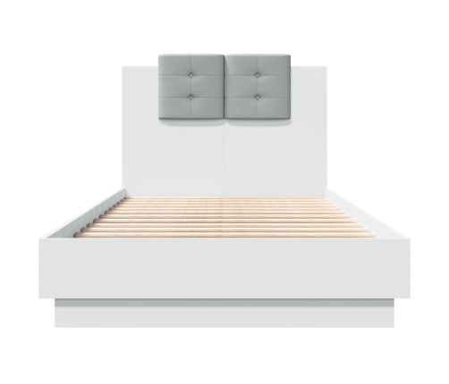 Cama con cabecero madera de ingeniería blanca 90x190 cm