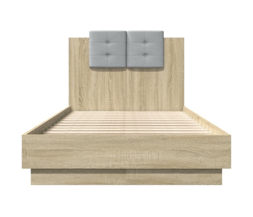 Cama con cabecero madera de ingeniería roble Sonoma 75x190 cm