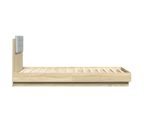 Cama con cabecero madera de ingeniería roble Sonoma 75x190 cm
