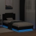 vidaXL Estructura de cama con cabecero y luces LED negro 100x200 cm