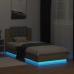 Estructura de cama cabecero luces LED roble Sonoma 100x200 cm