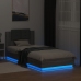 Estructura de cama cabecero luces LED gris Sonoma 100x200 cm