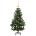 Árbol Navidad artificial con bisagras 150 LED y bolas 120 cm