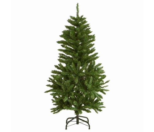 Árbol Navidad artificial con bisagras 150 LED y bolas 120 cm