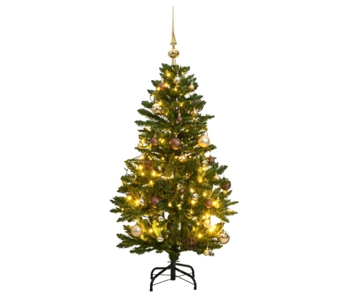 Árbol de Navidad artificial con bisagras 150 LED y bolas 150 cm