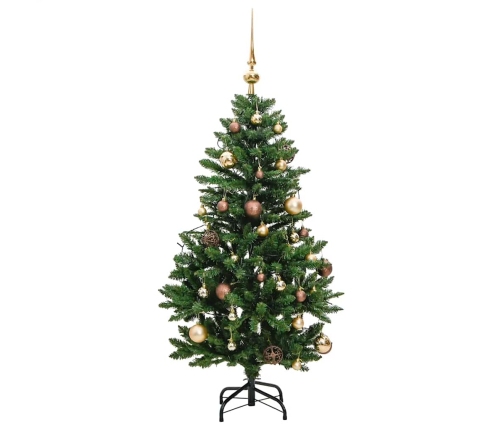 Árbol de Navidad artificial con bisagras 150 LED y bolas 150 cm