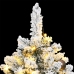 Árbol Navidad artificial con bisagras 150 LED y bolas 120 cm