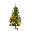 Árbol Navidad artificial con bisagras 150 LED y bolas 120 cm