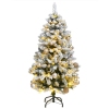 Árbol Navidad artificial con bisagras 150 LED y bolas 120 cm