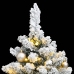 Árbol Navidad artificial con bisagras 150 LED y bolas 120 cm