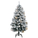 Árbol Navidad artificial con bisagras 150 LED y bolas 120 cm