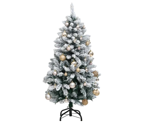 Árbol de Navidad artificial con bisagras 150 LED y bolas 150 cm